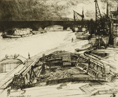 Vind och regn på Themsen av Donald Shaw MacLaughlan