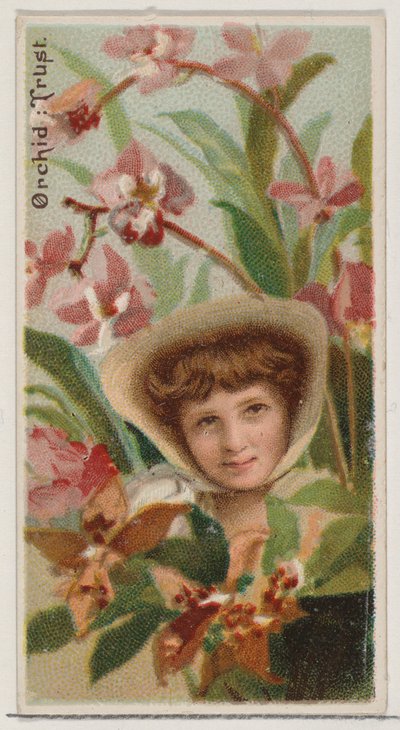 Orchid: Trust, från serien Floral Beauties and Language of Flowers N75 för Duke bran..., 1892. av Donaldson Brothers