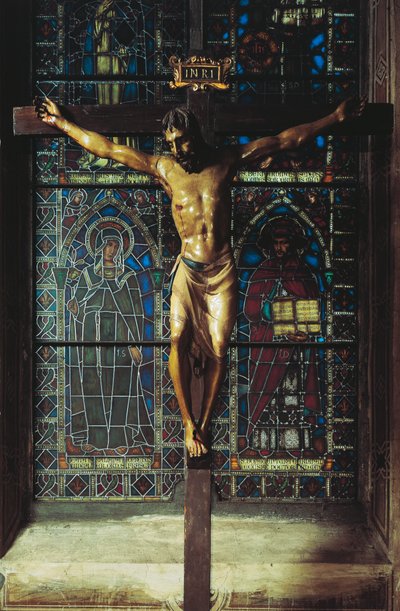 Italien, Florens, Santa Croce-kyrkan, krucifix av Donatello