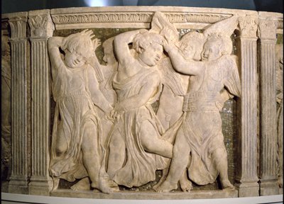 Efterrestaureringspanel nr II från den yttre predikstolen i Prato-katedralen, 1438 av Donatello