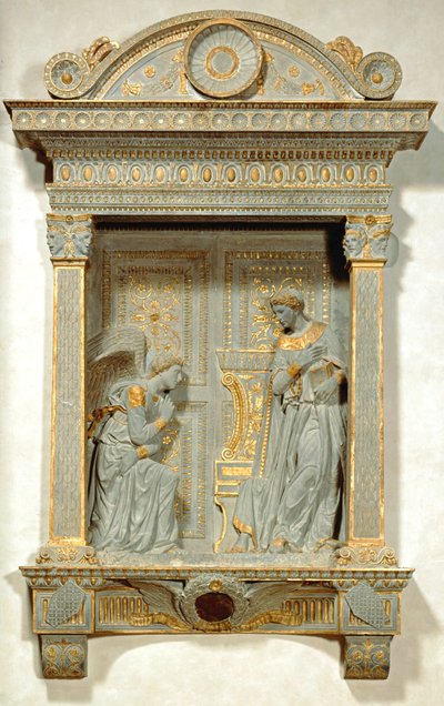 Bebådelsen (sten och guld) av Donatello