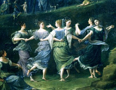 Dansare, detalj från Dance of Nymphs, 1724-25 av Donato Creti