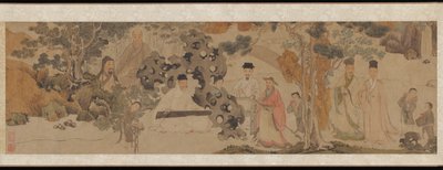 Exalted Gathering in the Green Woods, c.1620 (bläck & färg på papper) av Dong Qichang