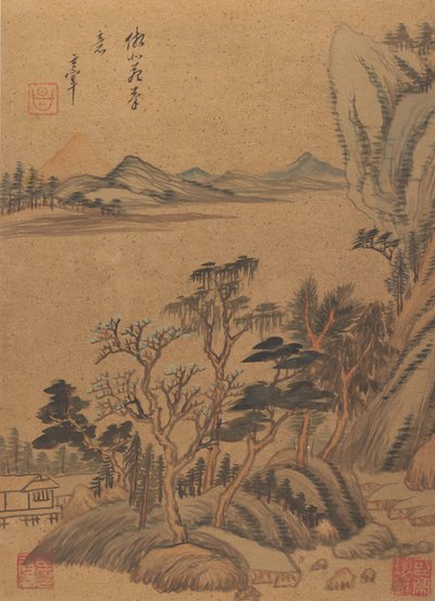 Landskap och dikter, 1600-talet, troligen efter 1625. av Dong Qichang