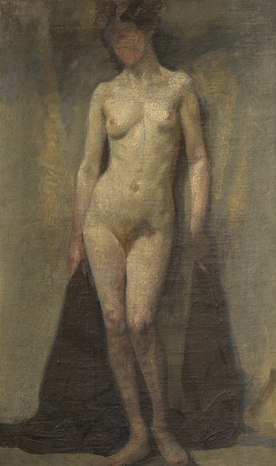 Stående kvinnlig naken (recto), ca 1910 (olja på duk) av Dora (attr. to) Carrington