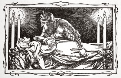 "Found the Queen Dead", 1905. av Dora Curtis