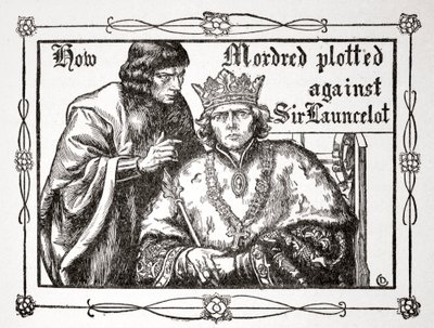 "Hur Mordred planerade mot Sir Launcelot", 1905. av Dora Curtis