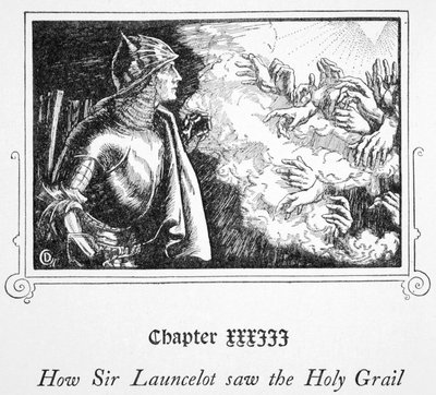 "Hur Sir Launcelot såg den heliga gralen", 1905. av Dora Curtis