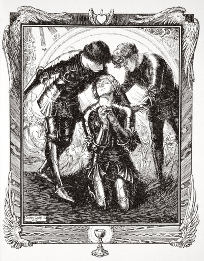 "Sedan gick de till Sir Galahad", 1905. av Dora Curtis