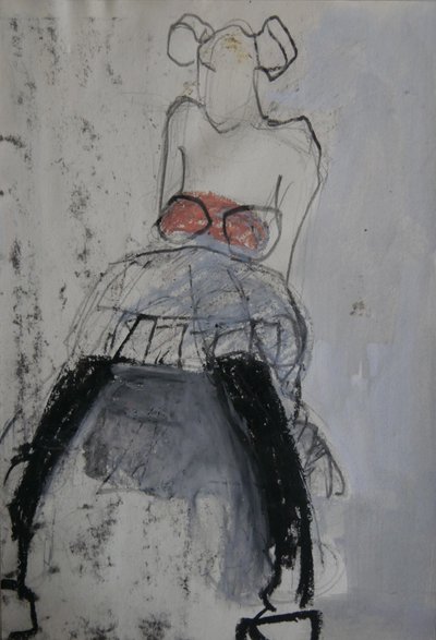 Abstrakt sittande dansare av Doris Schmitz