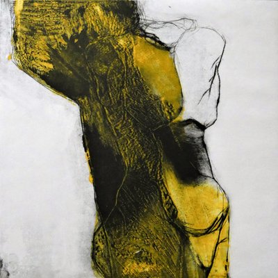Abstrakt gul figur av Doris Schmitz
