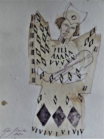 Änglalik geometrisk musiker av Doris Schmitz