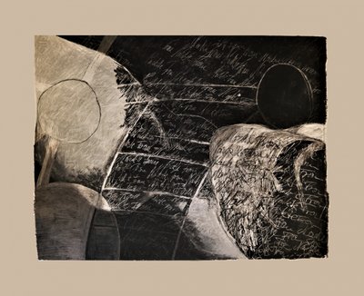 Mörk geometrisk skrift av Doris Schmitz