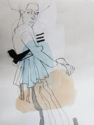 Elegant modeskiss av Doris Schmitz