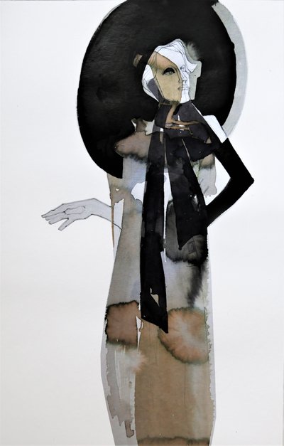 Elegant kvinna med hatt av Doris Schmitz