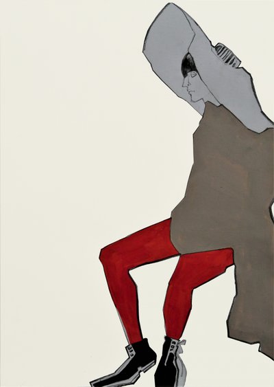 Figur i röda strumpbyxor av Doris Schmitz