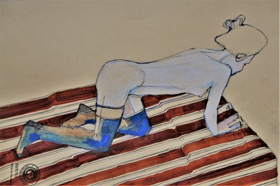 Sensuell kvinna på knä av Doris Schmitz