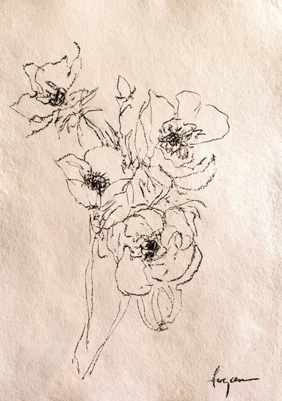 En fin blomsterskiss av Dorothy Fagan