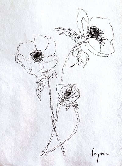 Skiss av en ömtålig blomma av Dorothy Fagan