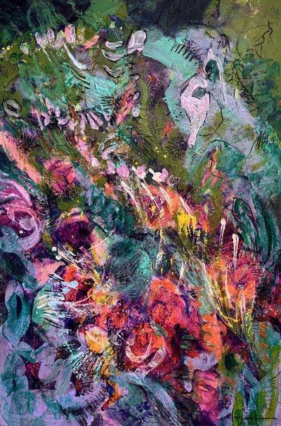 Livfull abstrakt blomsterkonst av Dorothy Fagan