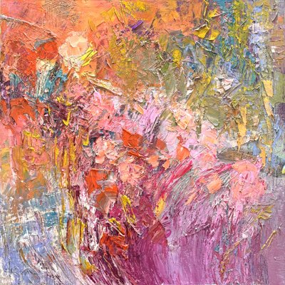 Färgstarka blommor i impasto-teknik av Dorothy Fagan