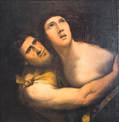 Satyr och nymf (olja på duk) av Dosso (after) Dossi