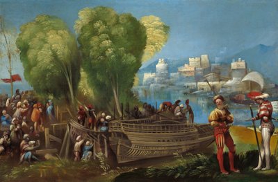 Aeneas och Achates på den libyska kusten, ca. 1520. av Dosso Dossi