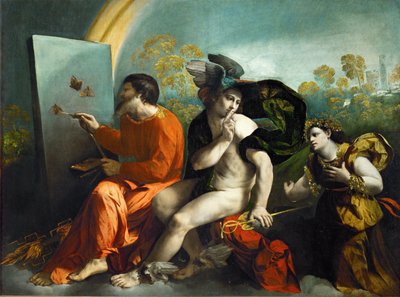 Jupiter, Merkurius och "Virtus" (olja på duk) av Dosso Dossi