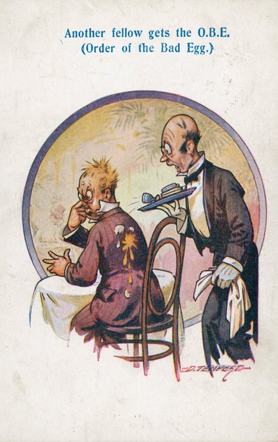 Lukt av ruttet ägg (färglitografi) av Douglas Tempest