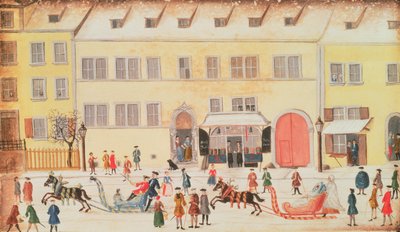 Eger 1451 f.26v Vinterscen i Nürnberg (akvarell) av Dr. J.C. Birckner