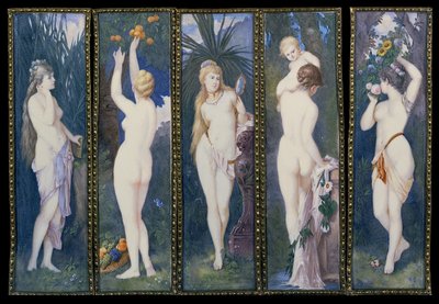De fem sinnena (gouache på elfenben) av Dubois Dubois