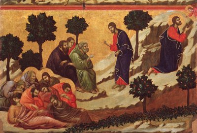 Kval i trädgården. Maesta altartavla (tempera på trä av Duccio di Buoninsegna