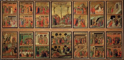 Kristi liv: passion. Predella of the Maesta (tempera på trä av Duccio di Buoninsegna