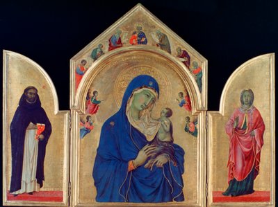 Madonna och barn med St Dominic och St Aurea, c1315 av Duccio di Buoninsegna