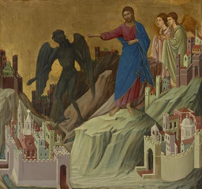 Frestelsen på berget av Duccio di Buoninsegna