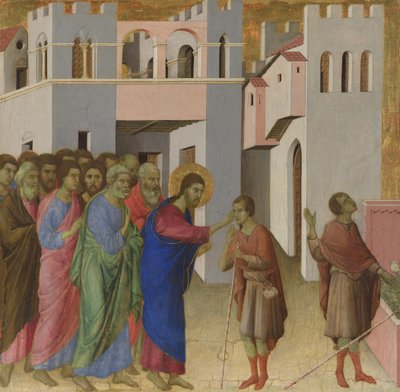 Healing of the man born blind, ca 1308-1311 av Duccio di Buoninsegna