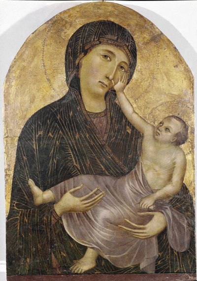 Jungfru och barn (tempera och guld på panelen av Duccio di Buoninsegna
