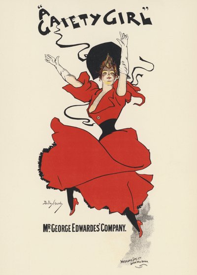Affisch för "A Gaiety Girl" (litho i färg) av Dudley Hardy