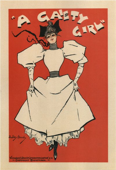 Affisch för musikkomedin A Gaiety Girl av Sidney Jones, 1895 av Dudley Hardy