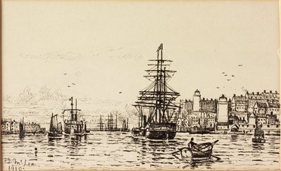 The High and Low Lights North Shields (bläck på papper) av Duncan F. McLea