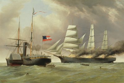 C.S.S. Nashville erövrade och brände det engelska handelsfartyget 