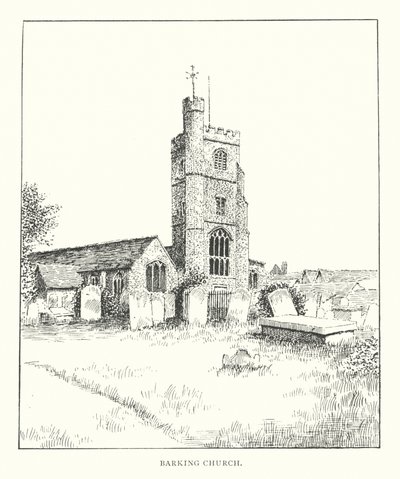 Barking Church (litografi) av Duncan Moul