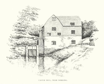 Castle Mill, nära Dorking (litografi) av Duncan Moul