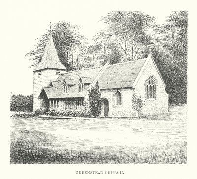 Greenstead kyrka (litografi) av Duncan Moul