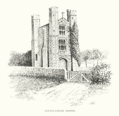 Little Leighs Priory (litografi) av Duncan Moul