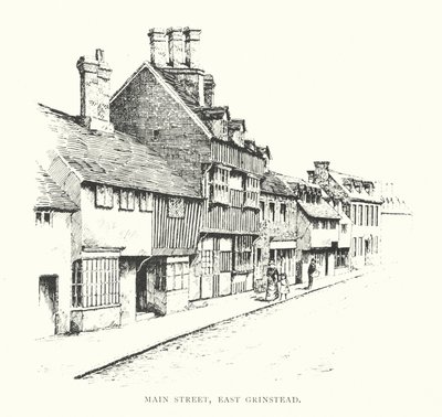 Huvudgatan, East Grinstead (litografi) av Duncan Moul