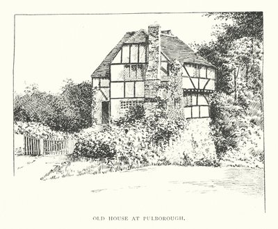 Gammalt hus vid Pulborough (litografi) av Duncan Moul