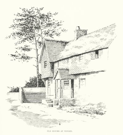Gamla hus i Witley (litografi) av Duncan Moul