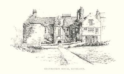 Restoration House, Rochester (litografi) av Duncan Moul