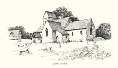 Sarratt kyrka (litografi) av Duncan Moul